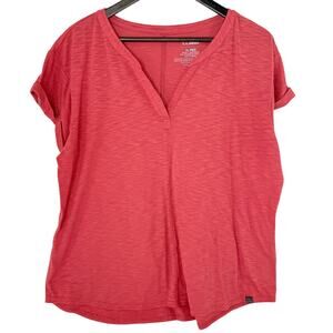 L.L. Bean Slub Knit Tee XL Coral Relaxed Fit